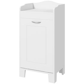 HOMCOM 31" Tilt Out Laundry Hamper, Free Standing Bathroom Storage Cabinet, Home Organizer, White