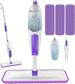 Microfiber Spray Mop for Floor Cleaning  Dry & Wet Use with 3 Washable Pads
