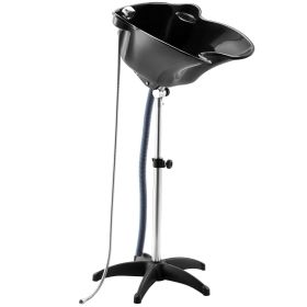 VEVOR Portable Shampoo Bowl, Deep Shampoo Sink with Adjustable Height & Angle, Includes Drain Hose, Shower Head