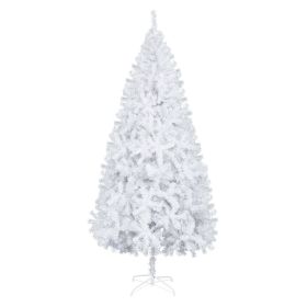 7FT White Christmas Tree with 950 Branches - Premium Artificial Spruce Hinged Snowy Solid White Christmas Tree Lightweight and Easy to Assemble w