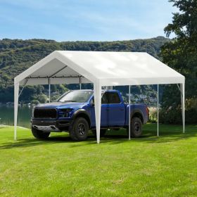 10x20 FT Carport Canopy Replacement Cover Heavy Duty Waterproof UV Resistant Tarp Shelter Top Easy Installation with Elastic Ropes White Only Can
