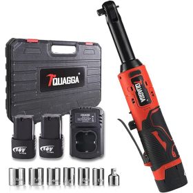 Electric extended ratchet wrench set, 57NM high torque cordless ratchet wrench, 3/8 "18V variable speed electric ratchet tool, LED light, 7 sleev