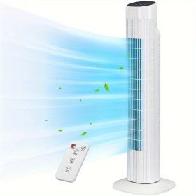 31 Inch Quiet Tower Fan with Remote Control 80 Degree Oscillation 3 Speed Settings 75 Hour Timer Cooling Standing Fan for Bedroom Room Office Ind (Color: White)