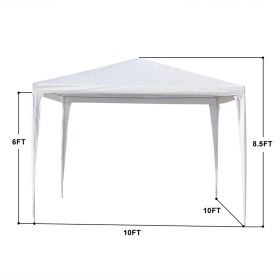 10x10 Feet Black Outdoor Pergola - Durable iron pipe frame and waterproof PE fabric portable and easy to install perfect for patio vacations fest (Color: White, style: Barefoot)