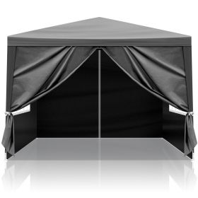 10x10 Feet Black Outdoor Pergola - Durable iron pipe frame and waterproof PE fabric portable and easy to install perfect for patio vacations fest (Color: Black, style: 4-Sided)