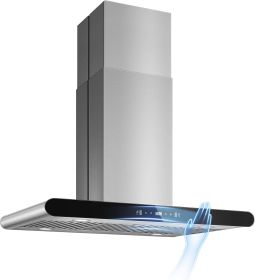 30 inch / 30 inch Island Range Hood 700 CFM Dual-Sided Ceiling Mount Vent Hood, Convertible Ducted/Ductless, Touch,Gesture & Remote Control (size: 36 inch)